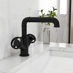 Ruth Collection Industrial Brass Bathroom Faucet with Knob Handles