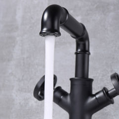 Ruth Industrial Matte Black Brass Vessel Sink Faucet