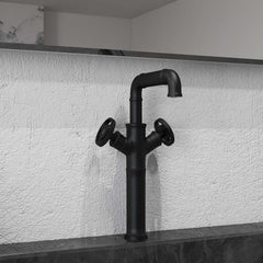 Ruth Industrial Matte Black Brass Vessel Sink Faucet