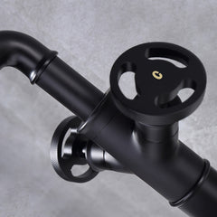 Ruth Industrial Matte Black Brass Vessel Sink Faucet