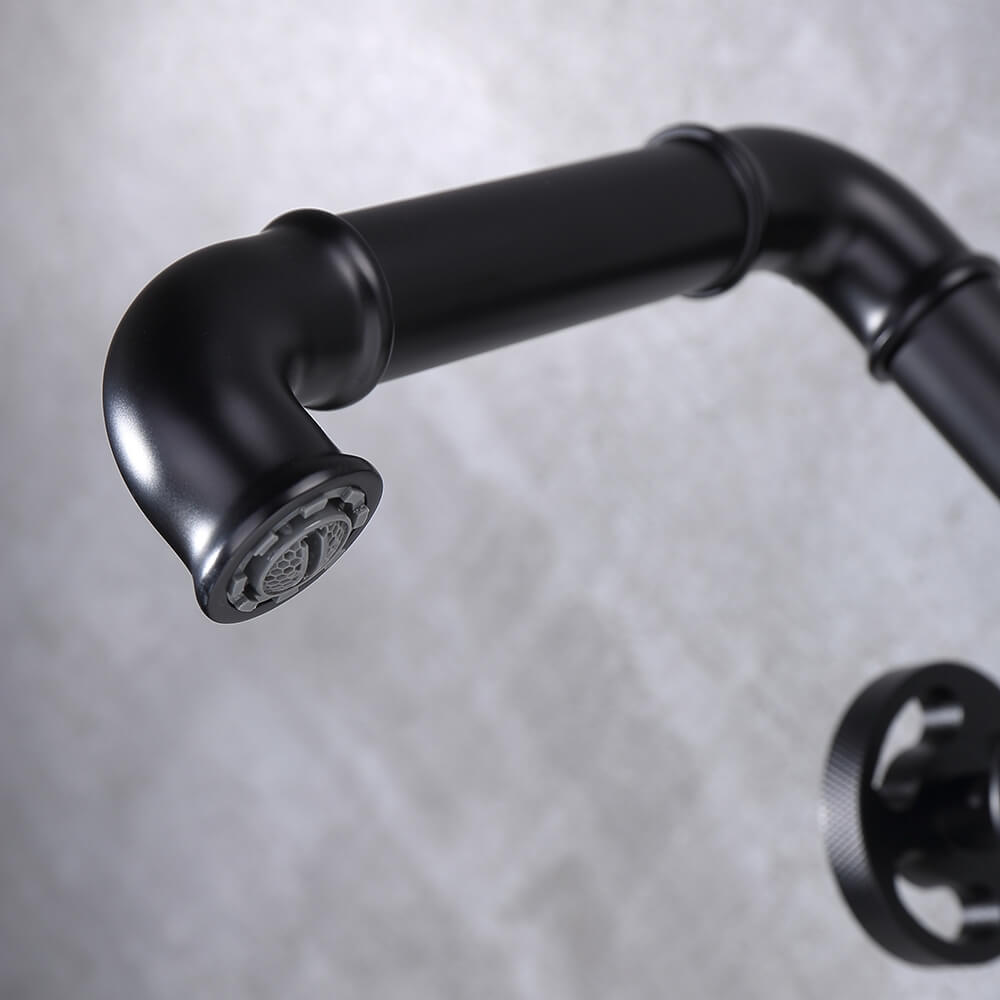 Ruth Industrial Matte Black Brass Vessel Sink Faucet