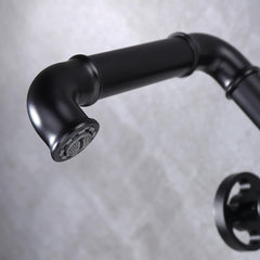 Ruth Industrial Matte Black Brass Vessel Sink Faucet