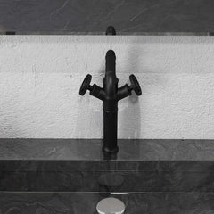 Ruth Industrial Matte Black Brass Vessel Sink Faucet