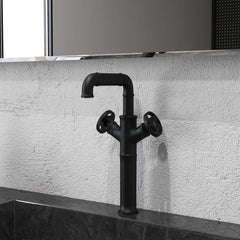 Ruth Industrial Matte Black Brass Vessel Sink Faucet