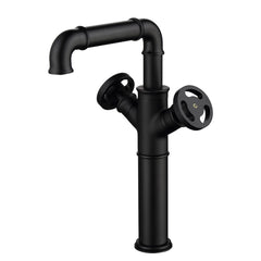 Ruth Industrial Matte Black Brass Vessel Sink Faucet