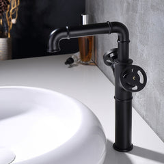 Ruth Industrial Matte Black Brass Vessel Sink Faucet Main Product Image
