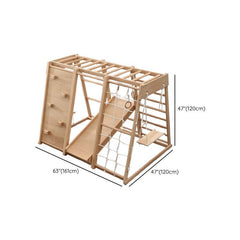Scandinavian Solid Wood Climber with Swing, Slide & Rope Net for Toddlers Dimensions