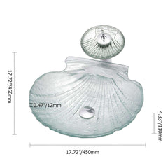 Shell Shape Clear Glass Vessel Sink with Copper Waterfall Faucet