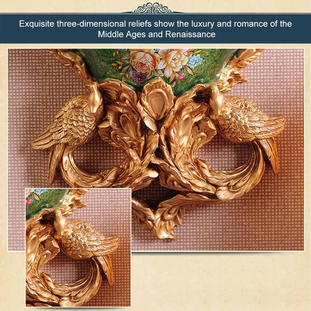 Silk Floral Arrangement with Gold Resin Planter for Indoor Decor