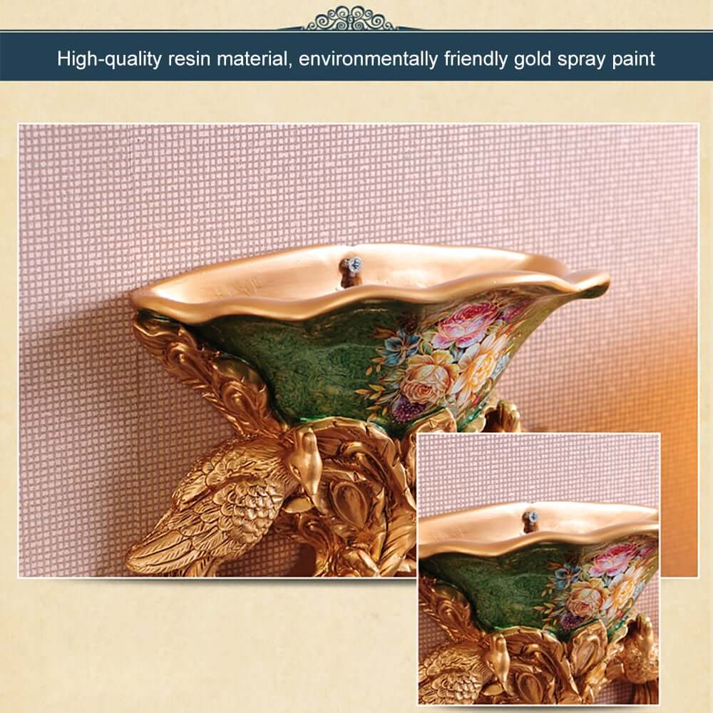 Silk Floral Arrangement with Gold Resin Planter for Indoor Decor