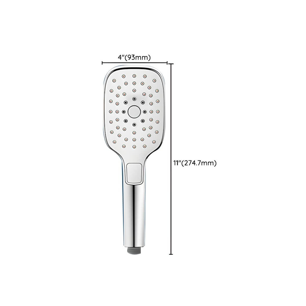 3 sprays handheld shower head in modern nickel finish