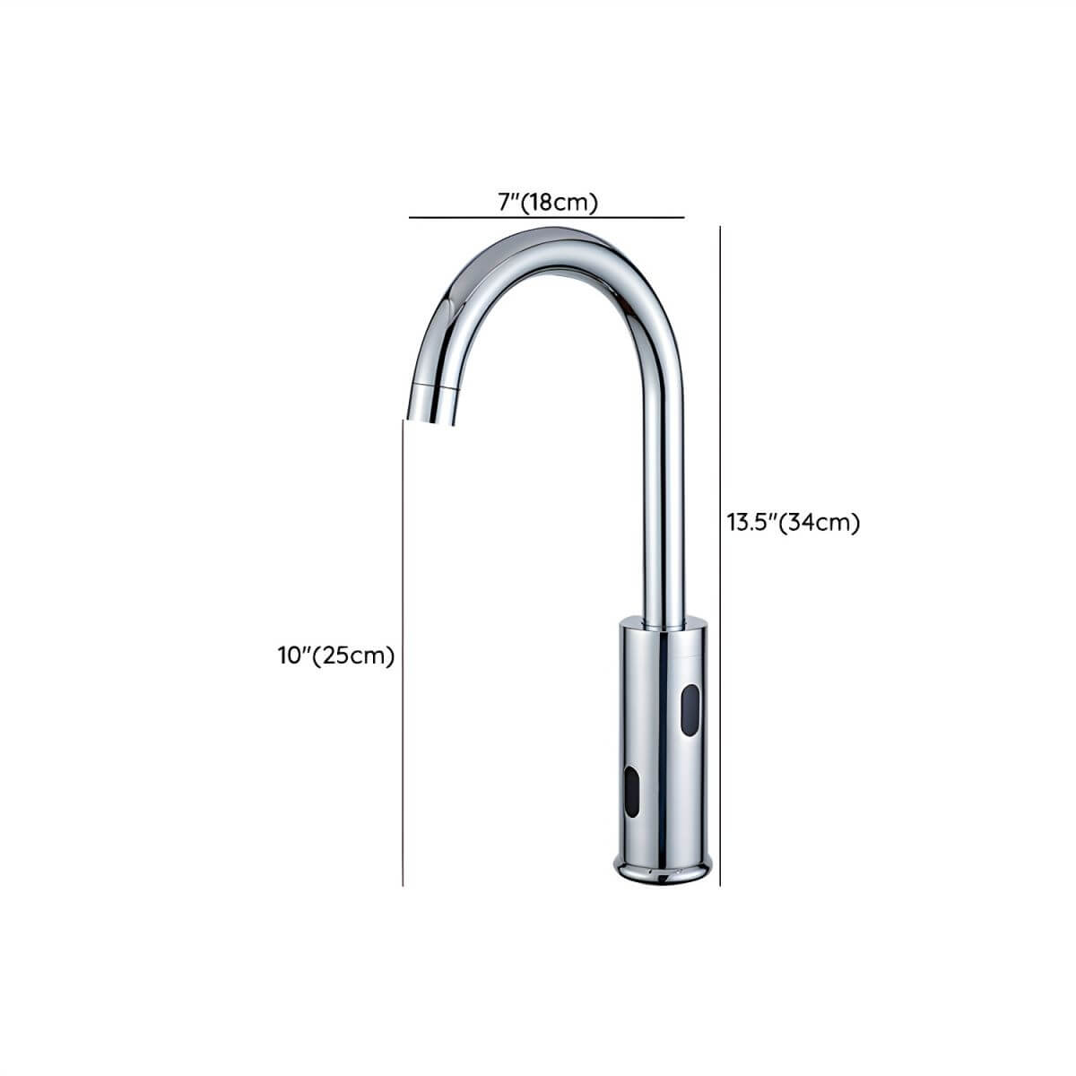 Touchless faucet with modern gooseneck design