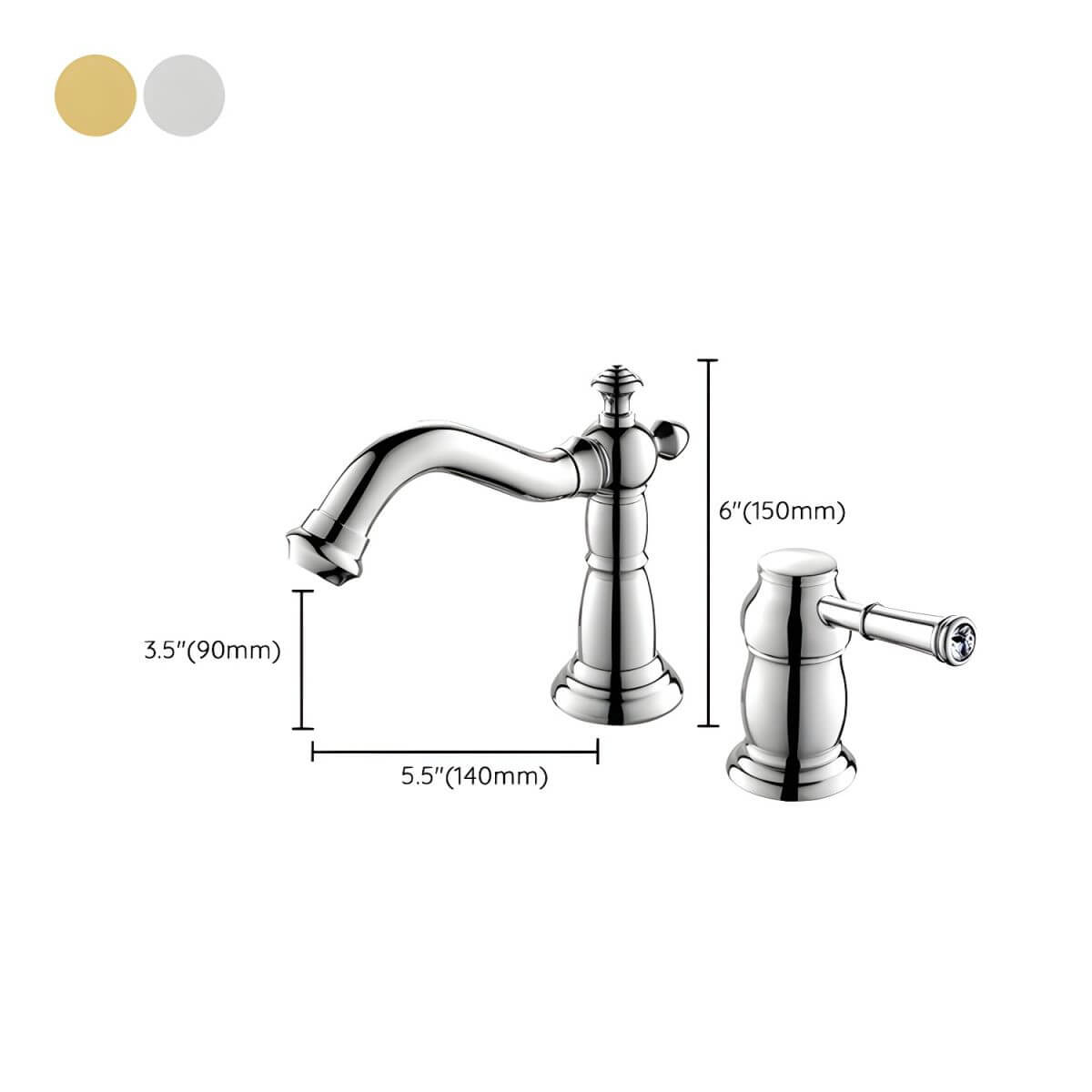 Elegant antique brass sink faucet