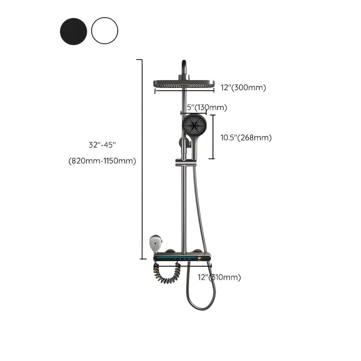 Elegant shower system featuring dual heads