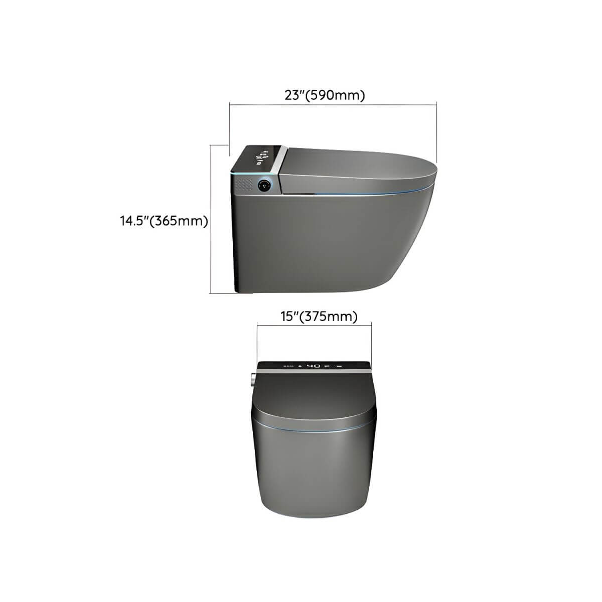 Bidet with ergonomic elongated bowl