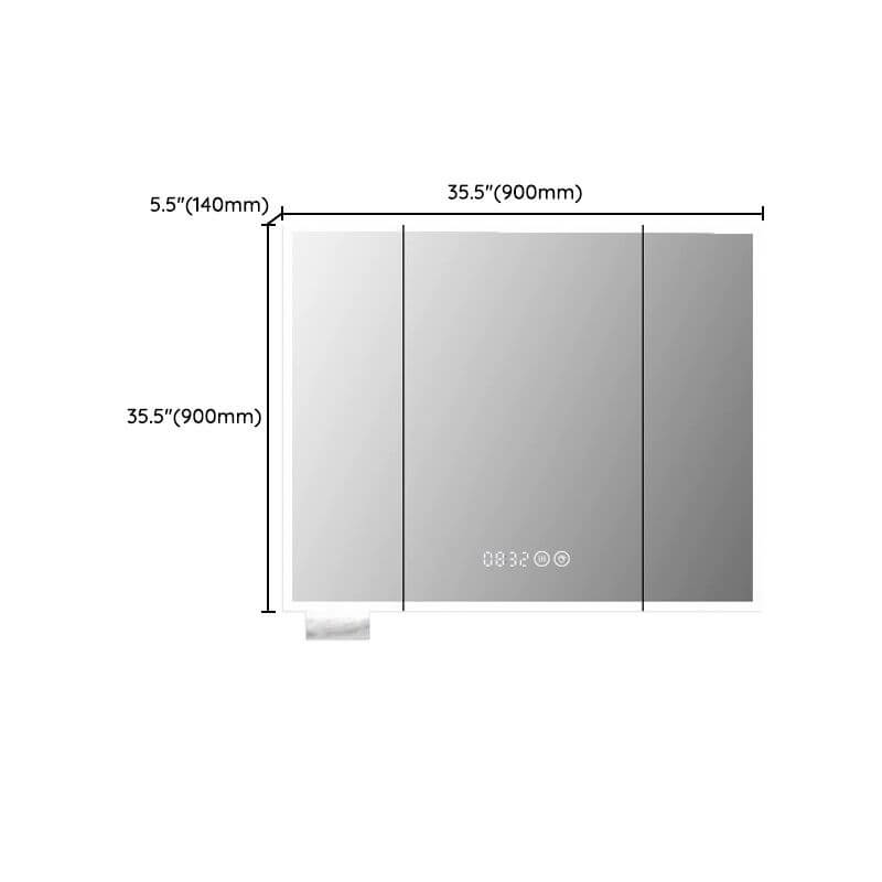 Large White Aluminum Modern Medicine Cabinet Front View