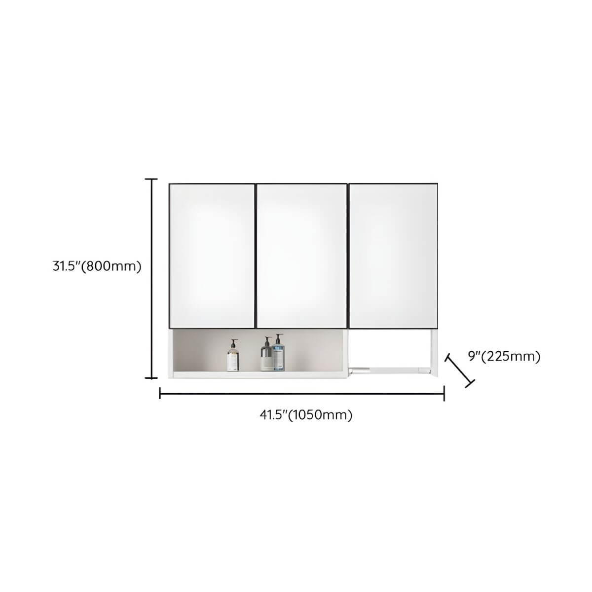 Dual door modern medicine cabinet