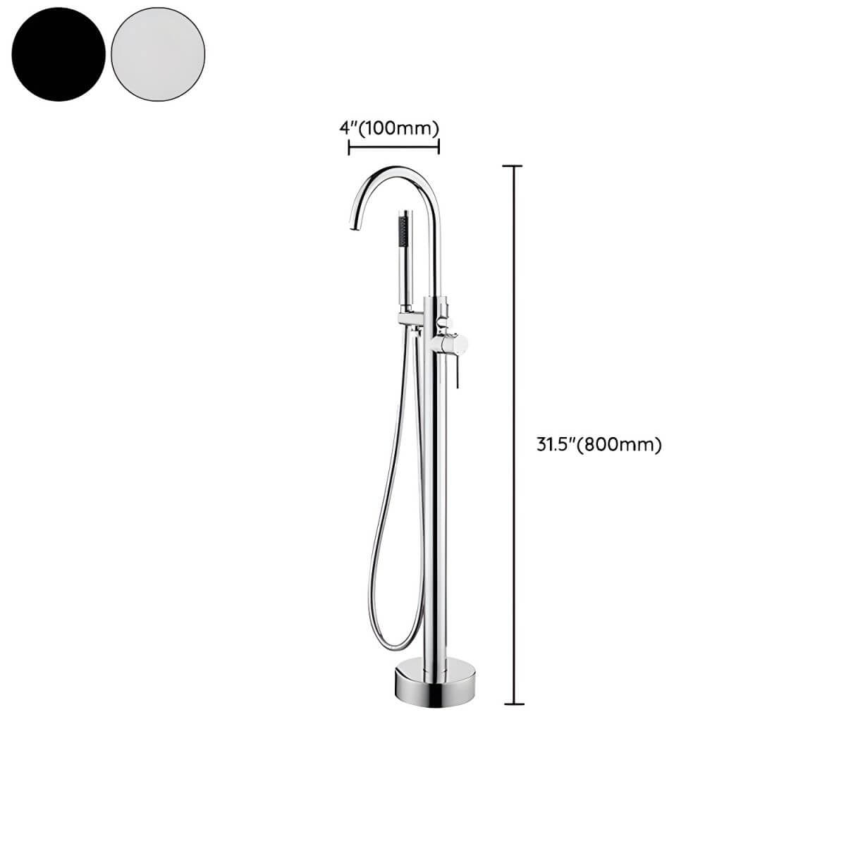 Floor mounted copper bathtub faucet for luxury bathrooms