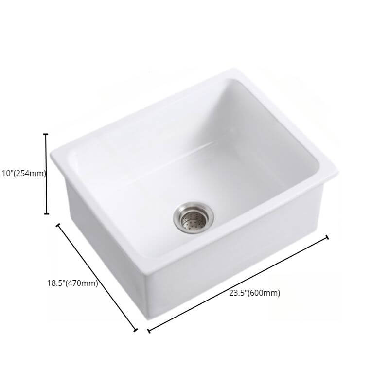 Modern ceramic sink with grid drain