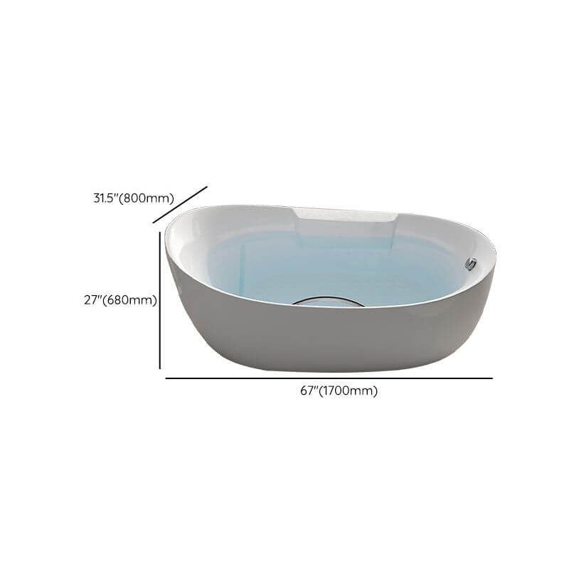 Oval plexiglass freestanding bathtub with massage feature and 3-handle valve faucet dimensions