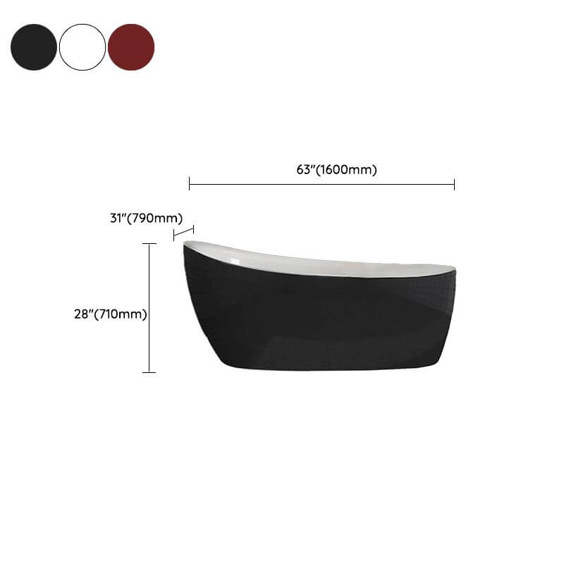 Bañera oval independiente de acrílico blanco