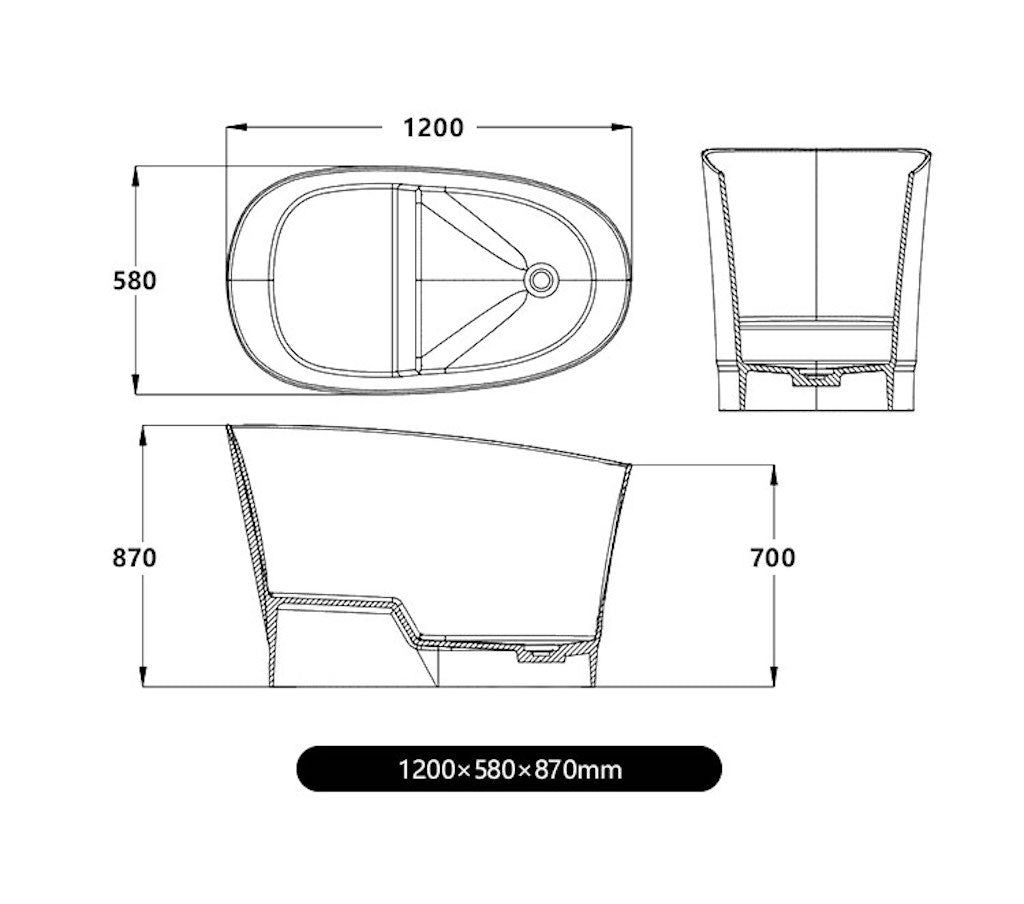 47-Inch Oval Pink New Synthetic Stone Single Soak Bathtub