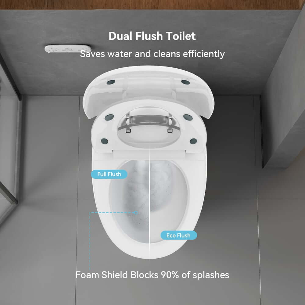 Smart One-Piece Toilet with Heated Seat and Dual Flush Technology