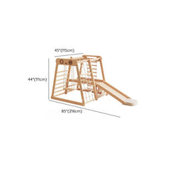Solid Hardwood Climber with Rope Net, Slide & Chalkboard for Toddlers Dimensions