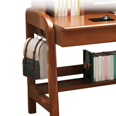 Solid Wood Kids Writing Desk with Hutch and 2 Drawers