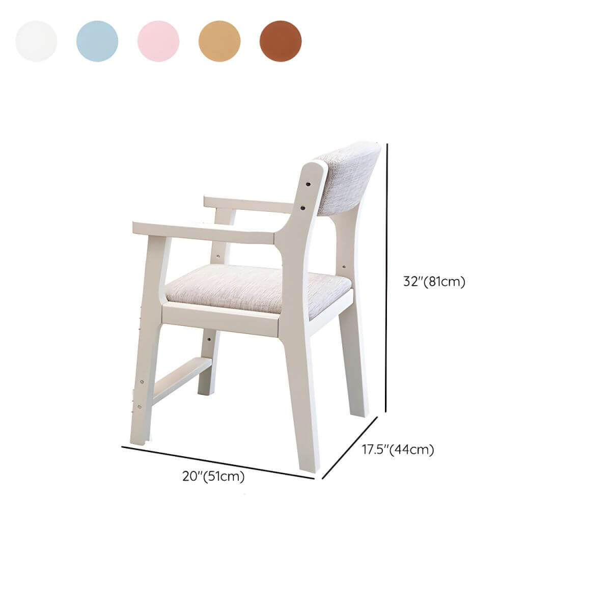 Solid Wood Kids Writing Desk with Hutch and 2 Drawers Dimensions