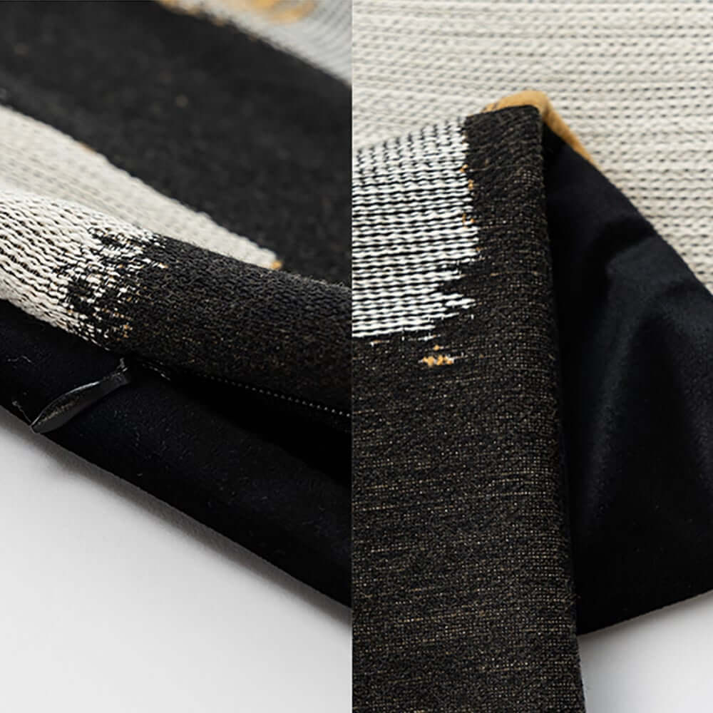 Square Throw Pillow Cover in Cotton Blend with Geometric Design