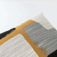 Square Throw Pillow Cover in Cotton Blend with Geometric Design