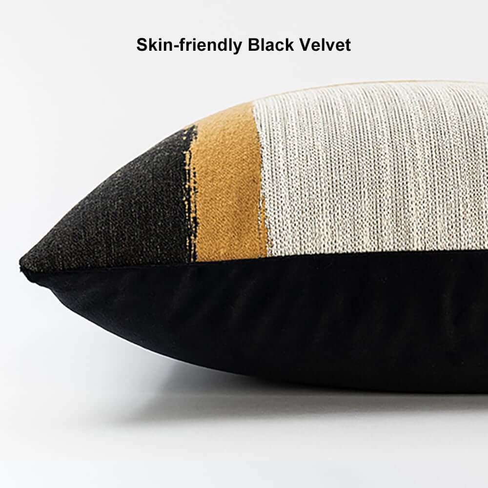 Square Throw Pillow Cover in Cotton Blend with Geometric Design