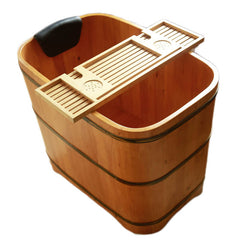 Square Wooden Bath Tub with Removable Cushion