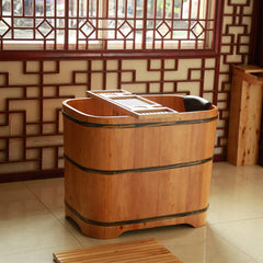 Square Wooden Bath Tub with Removable Cushion