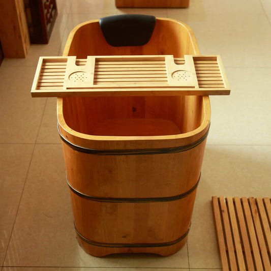 Square Wooden Bath Tub with Removable Cushion
