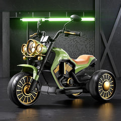 Stable Three-Wheel Ride-On with Realistic Bike Details