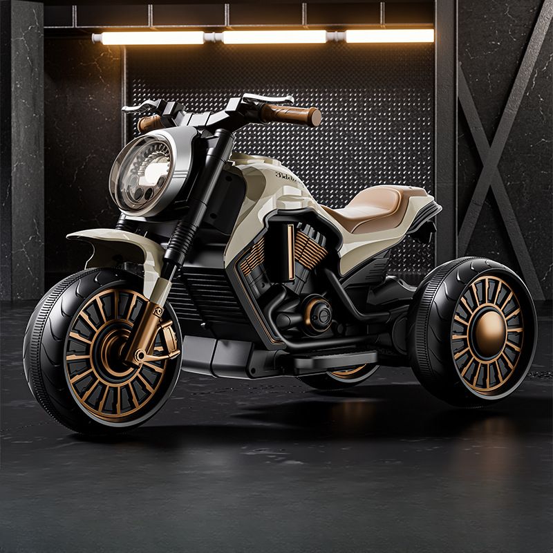 Stable Three-Wheel Ride-On with Realistic Bike Details