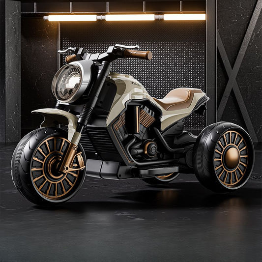 Stable Three-Wheel Ride-On with Realistic Bike Details