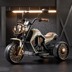 Stable Three-Wheel Ride-On with Realistic Bike Details