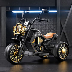 Stable Three-Wheel Ride-On with Realistic Bike Details