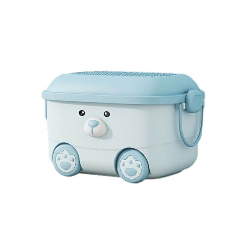 Stackable Animal-Shaped Plastic Toy Box with Wheels and Lid