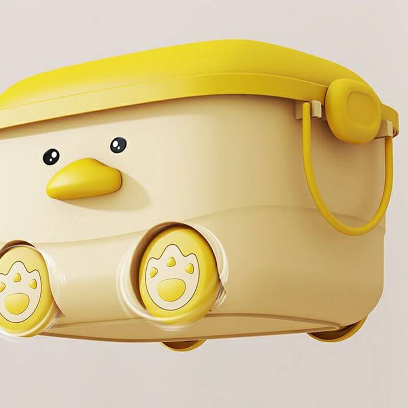 Stackable Animal-Shaped Plastic Toy Box with Wheels and Lid