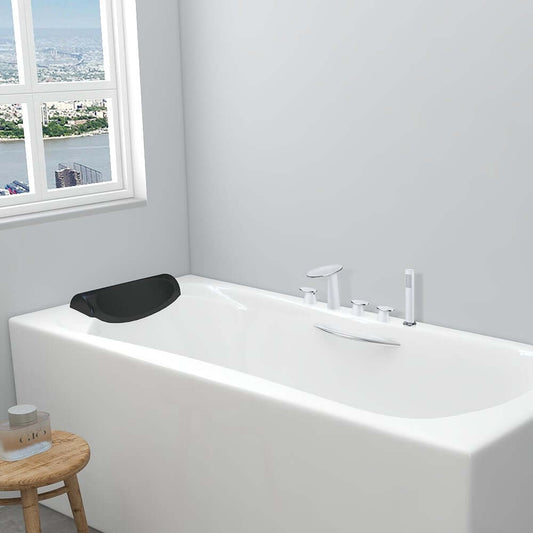 Stainless Steel Widespread Bathtub Faucet with Waterfall Spout and Hand Shower