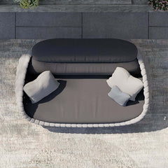 Stirling Modern 3-Seater Outdoor Sofa with Cushions in Gray