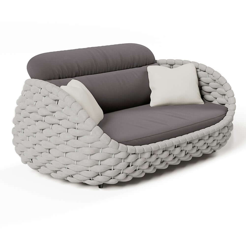 Stirling Modern 3-Seater Outdoor Sofa with Cushions in Gray