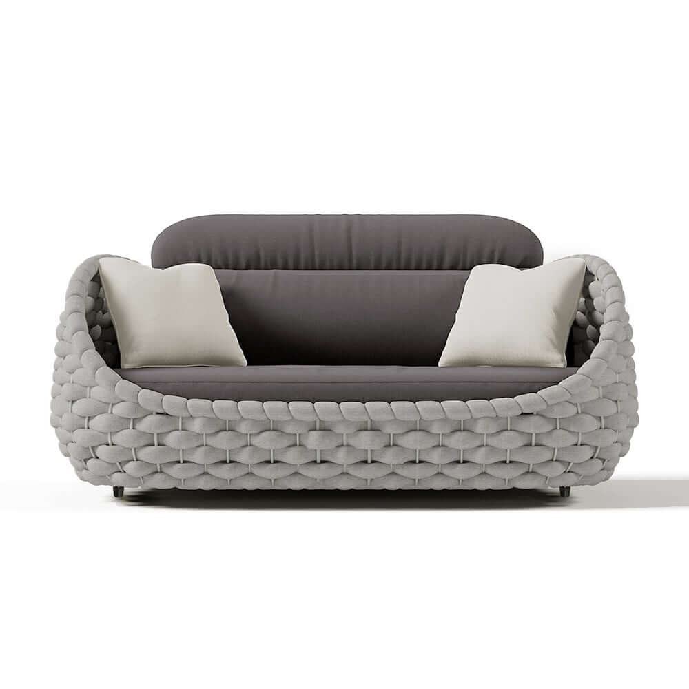 Stirling Modern 3-Seater Outdoor Sofa with Cushions in Gray