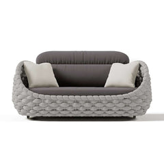 Stirling Modern 3-Seater Outdoor Sofa with Cushions in Gray
