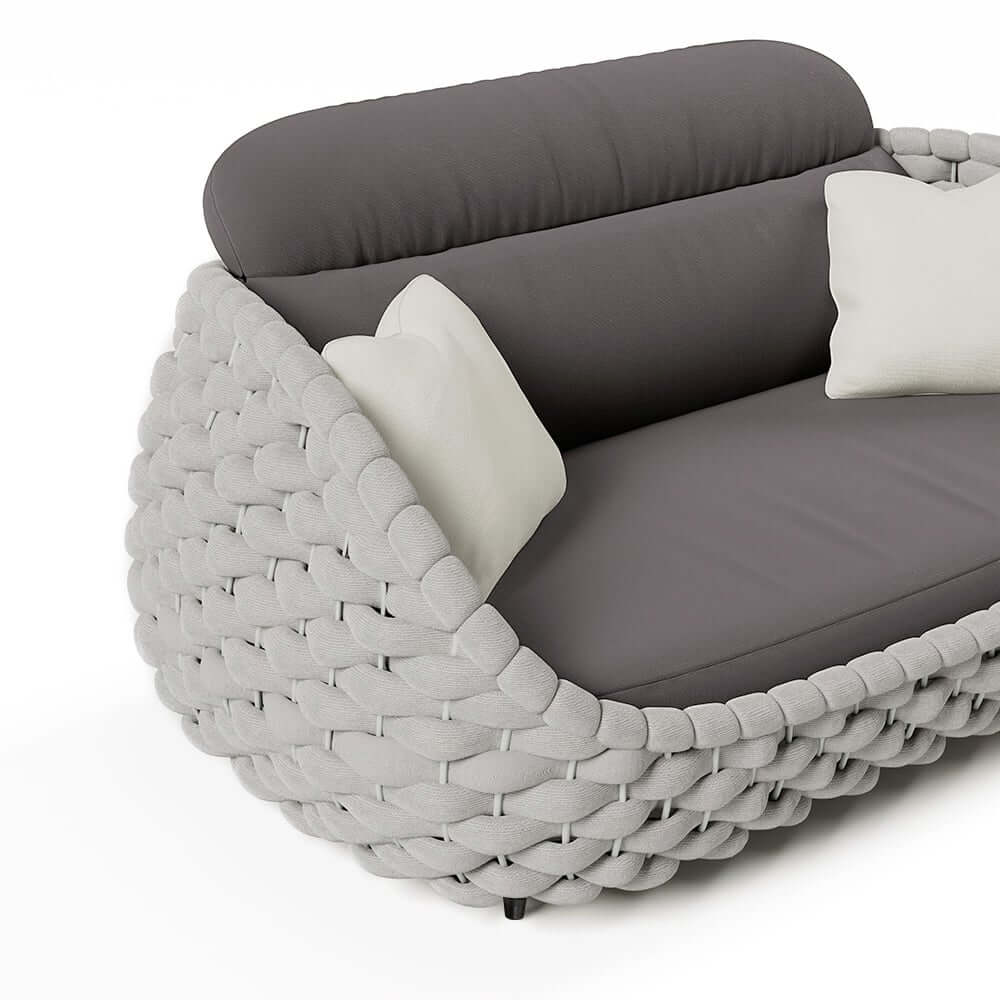 Stirling Modern 3-Seater Outdoor Sofa with Cushions in Gray