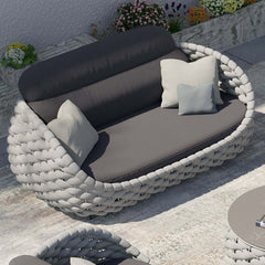 Stirling Modern 3-Seater Outdoor Sofa with Cushions in Gray Main Product Image